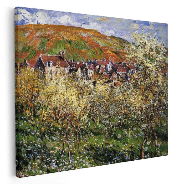 Plum Trees in Blossom at Vetheuil (1879) by Claude Monet