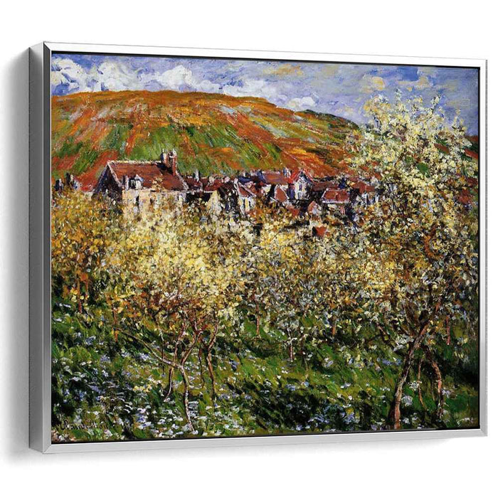 Plum Trees in Blossom at Vetheuil (1879) by Claude Monet