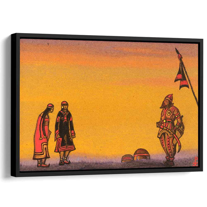 Polovets and girls (1943) by Nicholas Roerich