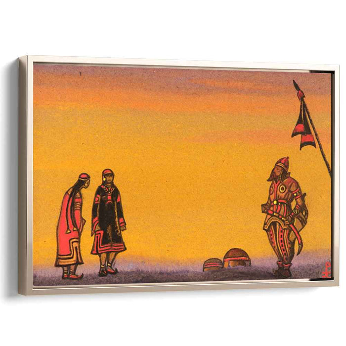 Polovets and girls (1943) by Nicholas Roerich