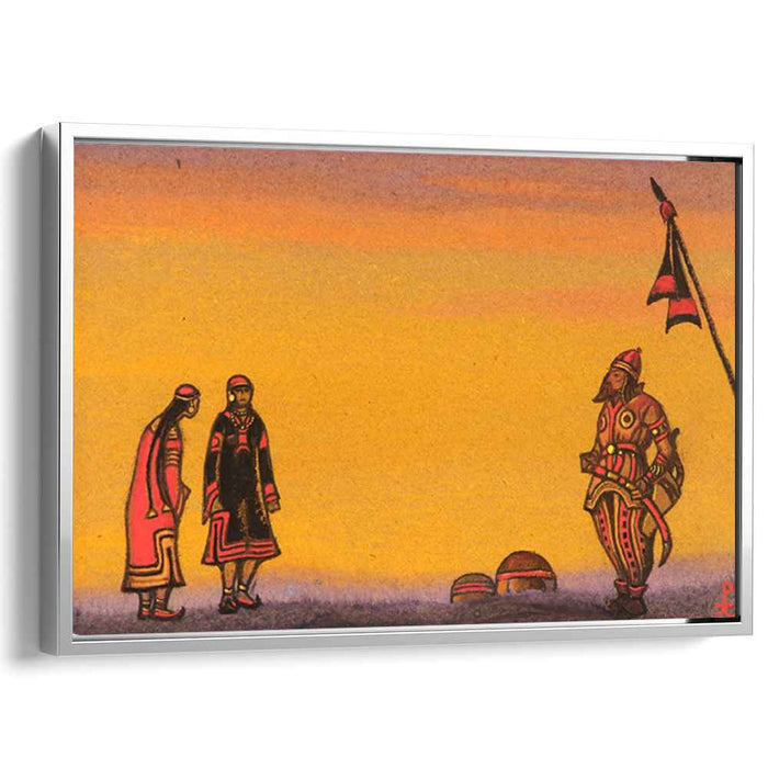 Polovets and girls (1943) by Nicholas Roerich