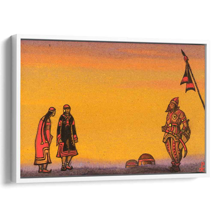 Polovets and girls (1943) by Nicholas Roerich