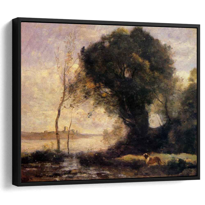 Pond with Dog (1860) by Camille Corot