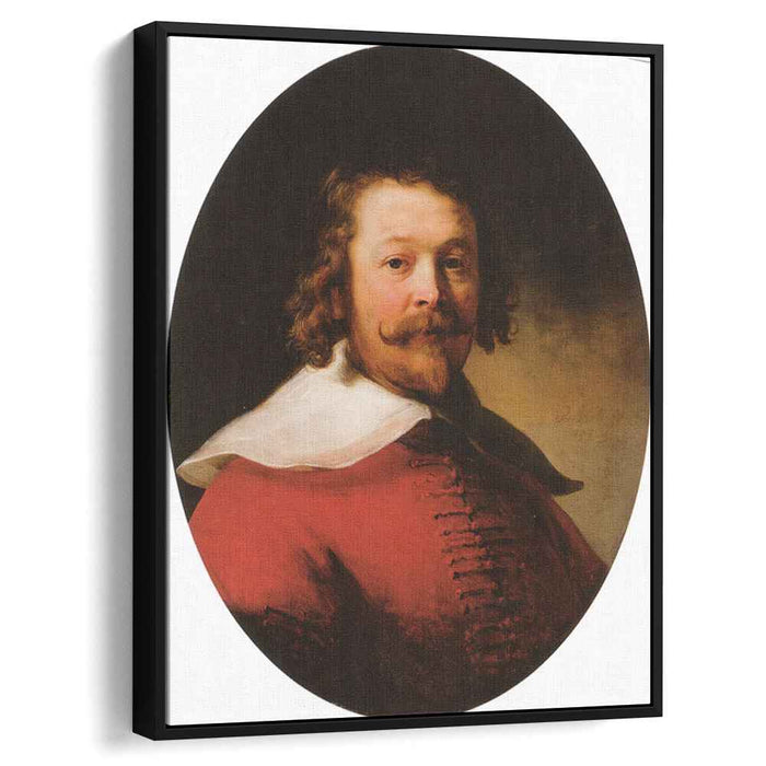 Portrait of a bearded man, bust length, in a red doublet by Rembrandt