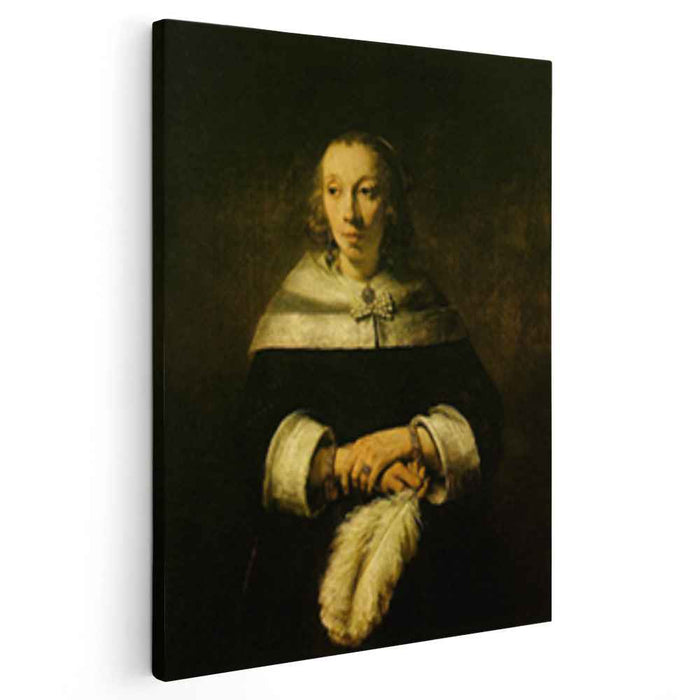 Portrait of a Lady with an Ostrich Feather Fan (1658) by Rembrandt