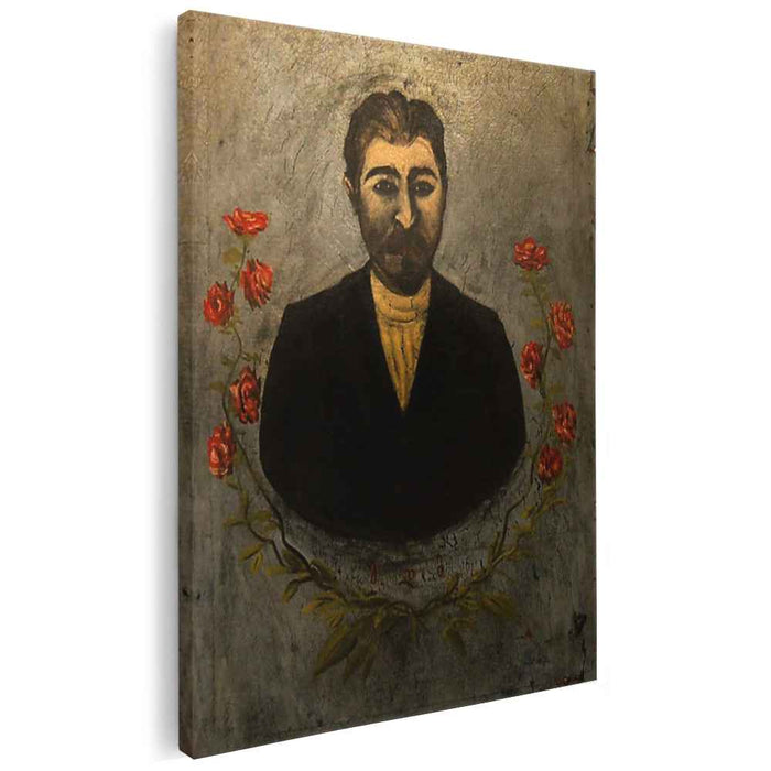 Portrait of a railway worker (Misha Meheteli) by Niko Pirosmani