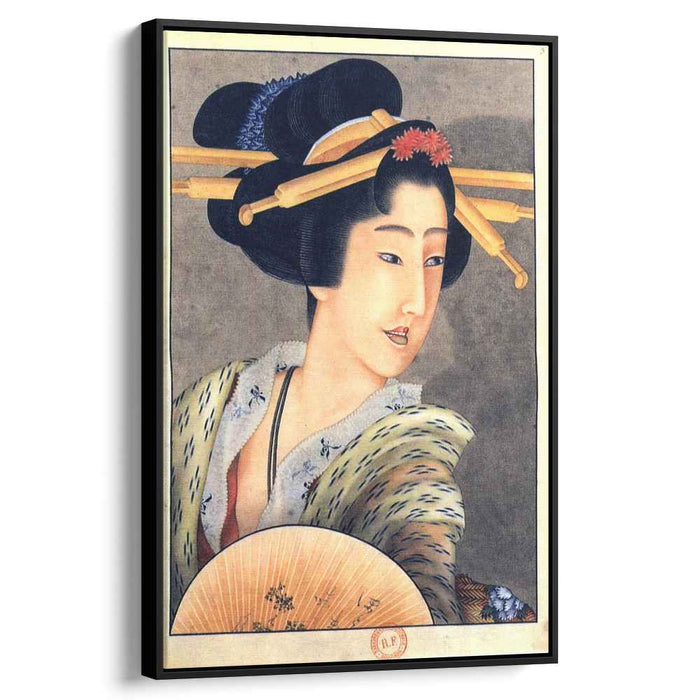Portrait of a woman holding a fan by Katsushika Hokusai