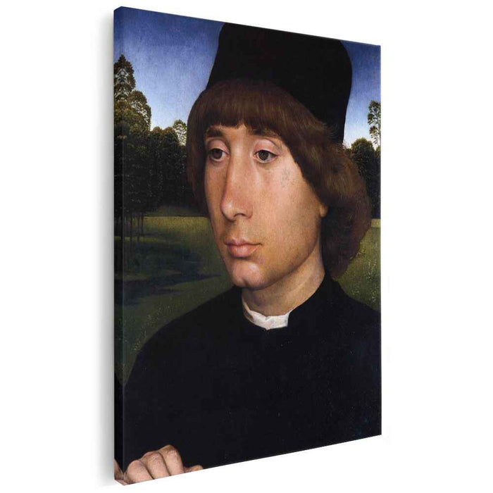 Portrait of a Young Man before a Landscape (1480) by Hans Memling