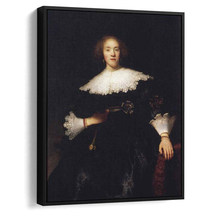 Portrait Of A Young Woman With A Fan (1633) by Rembrandt