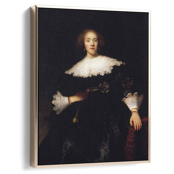 Portrait Of A Young Woman With A Fan (1633) by Rembrandt