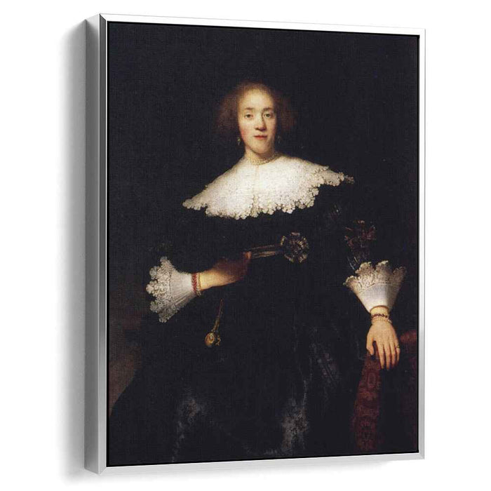 Portrait Of A Young Woman With A Fan (1633) by Rembrandt