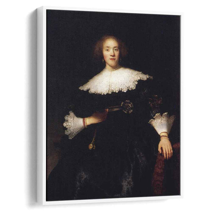 Portrait Of A Young Woman With A Fan (1633) by Rembrandt