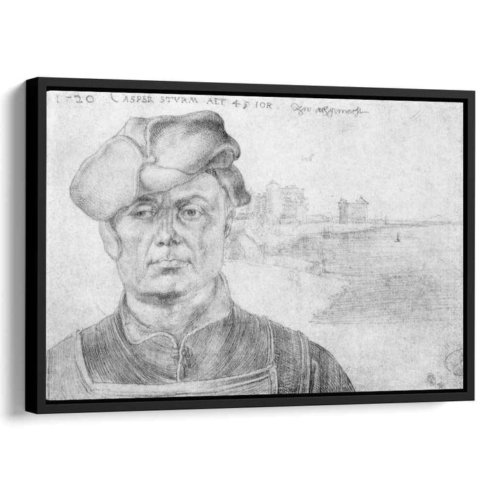 Portrait of Caspar tower and a river landscape (1520) by Albrecht Durer