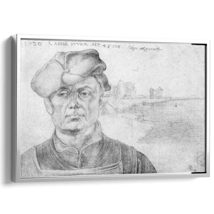 Portrait of Caspar tower and a river landscape (1520) by Albrecht Durer