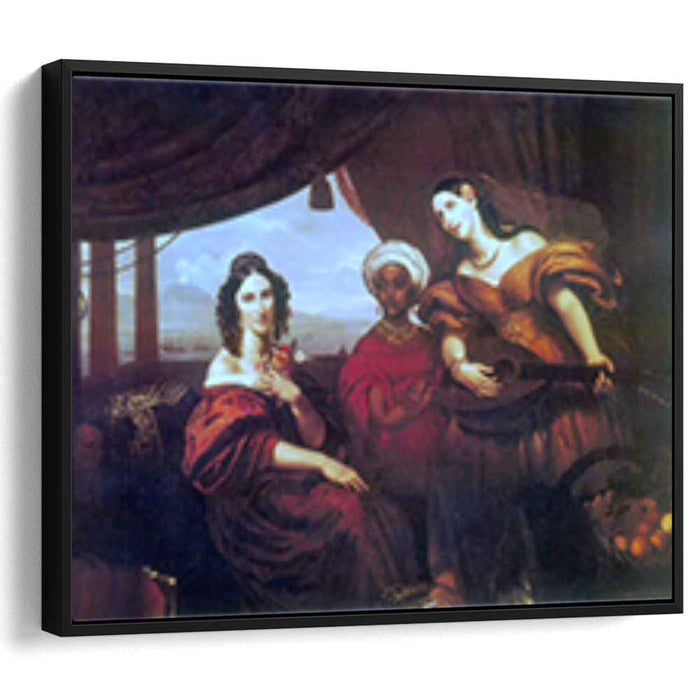 Portrait of Countess Maria Alexandrovna Pototskaya, Countess Sofya Alexandrovna Shuvalova with a mandolin and an Ethiopian girl by Orest Kiprensky