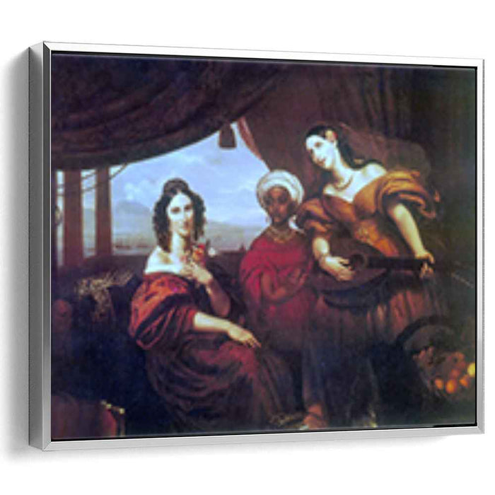 Portrait of Countess Maria Alexandrovna Pototskaya, Countess Sofya Alexandrovna Shuvalova with a mandolin and an Ethiopian girl by Orest Kiprensky