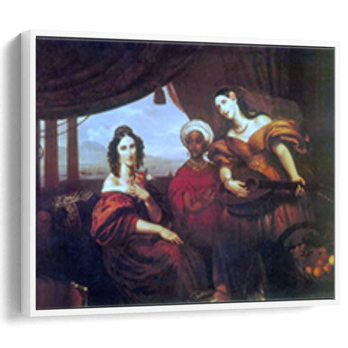 Portrait of Countess Maria Alexandrovna Pototskaya, Countess Sofya Alexandrovna Shuvalova with a mandolin and an Ethiopian girl by Orest Kiprensky