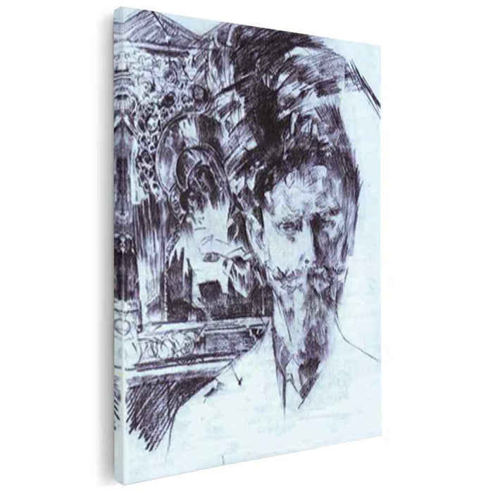 Portrait of Doctor Fiodor Usoltsev with an Icon in the Background (1904) by Mikhail Vrubel