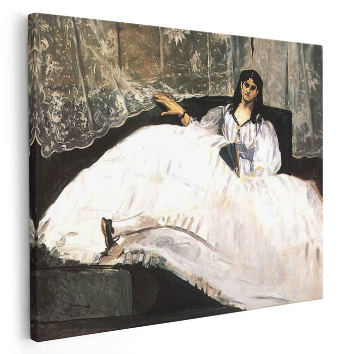 Jeanne Duval, Baudelaire's Mistress, Reclining (Lady with a Fan) by Edouard Manet