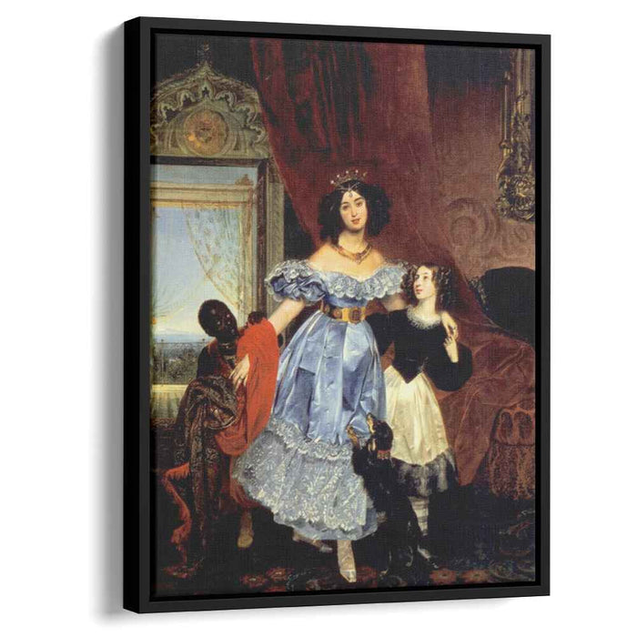 Portrait of Julia Samoylova with Giovannina Pacini and black boy by Karl Bryullov