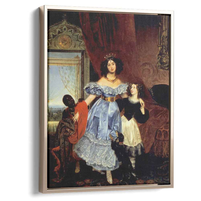 Portrait of Julia Samoylova with Giovannina Pacini and black boy by Karl Bryullov