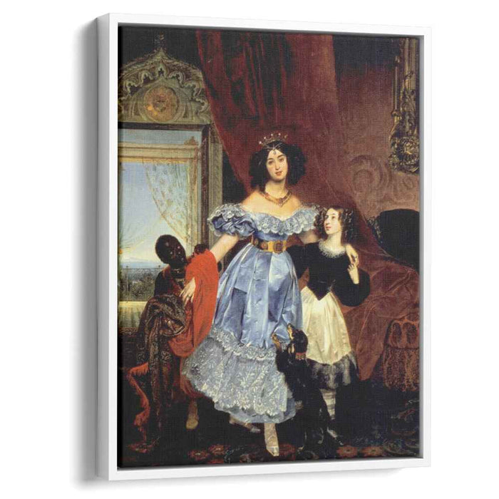 Portrait of Julia Samoylova with Giovannina Pacini and black boy by Karl Bryullov