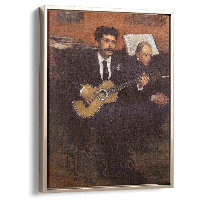 Portrait of Lorenzo Pagans, Spanish tenor, and Auguste Degas, the artist's father by Edgar Degas