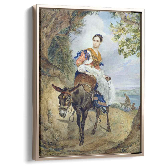 Portrait of O. P. Ferzen on a Donkeyback (1835) by Karl Bryullov