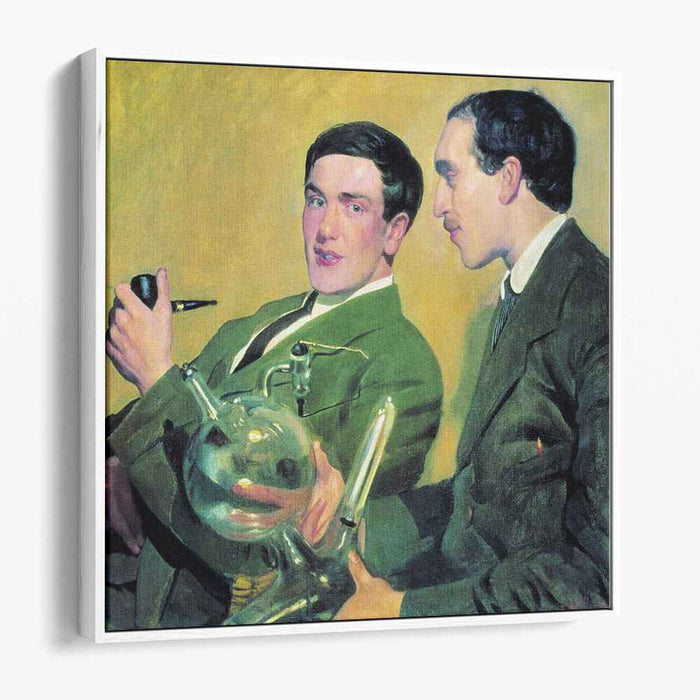 Portrait of Peter Kapitza and Nikolai Semyonov (1921) by Boris Kustodiev