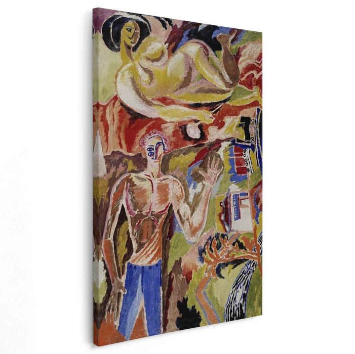 Portrait of songbeater futurist Wassily Kamensky (1916) by David Burliuk