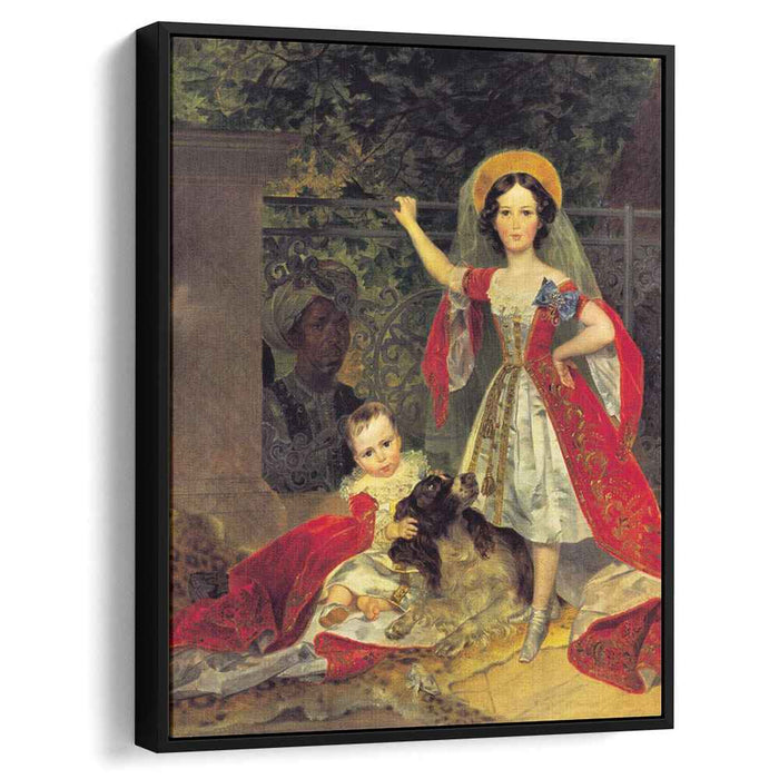 Portrait of Volkonskis Children with Blackamoor (1843) by Karl Bryullov