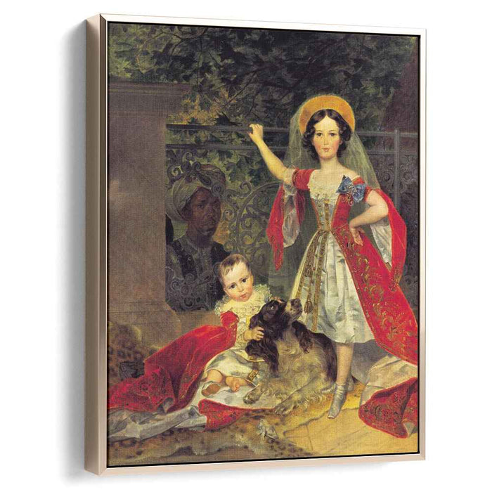 Portrait of Volkonskis Children with Blackamoor (1843) by Karl Bryullov