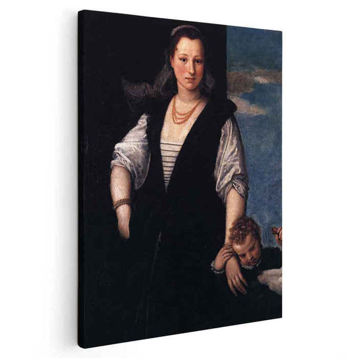 Portrait of woman with a child and a dog (1548) by Paolo Veronese