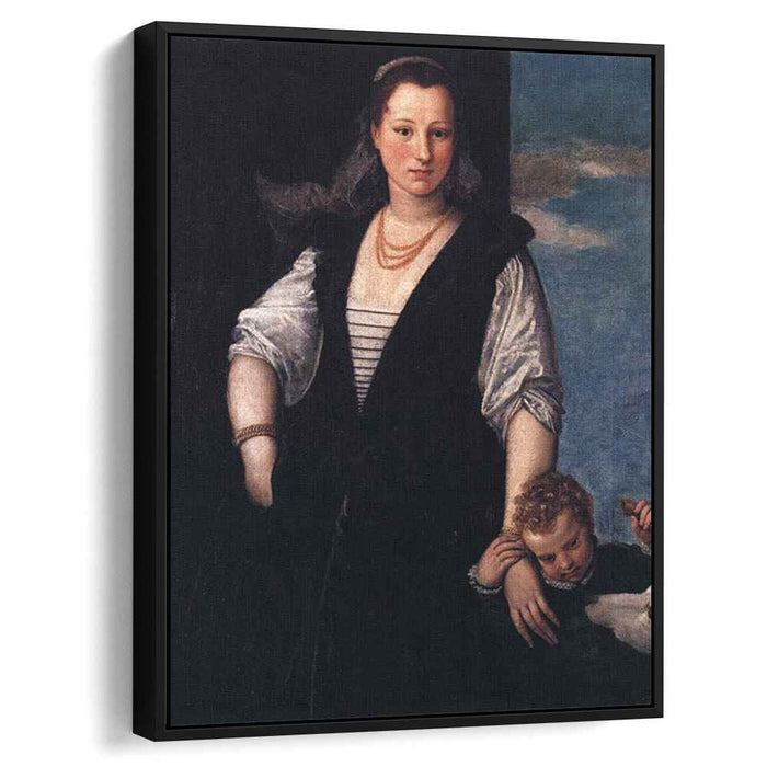 Portrait of woman with a child and a dog (1548) by Paolo Veronese