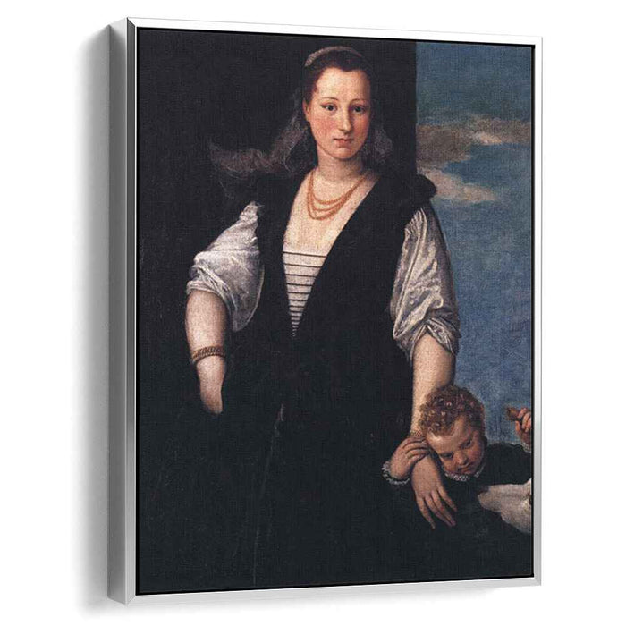 Portrait of woman with a child and a dog (1548) by Paolo Veronese