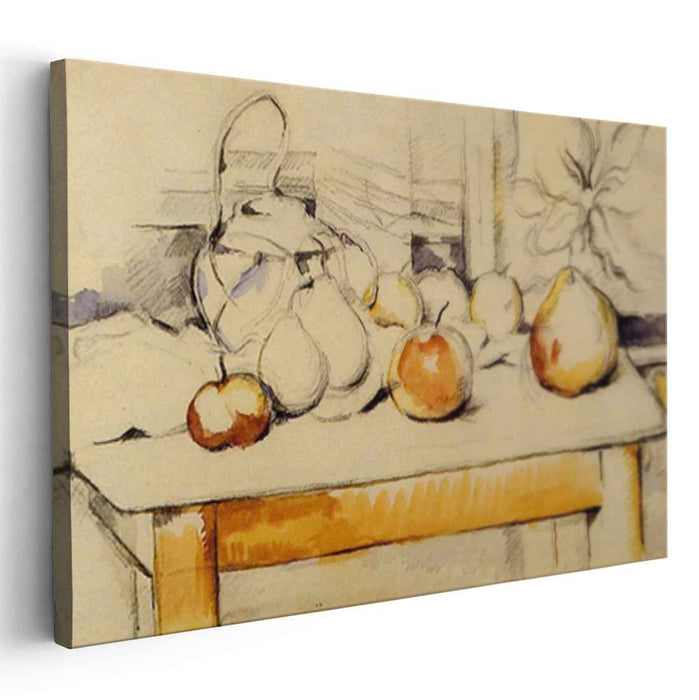 Pot of Ginger and Fruits on a Table (1890) by Paul Cezanne