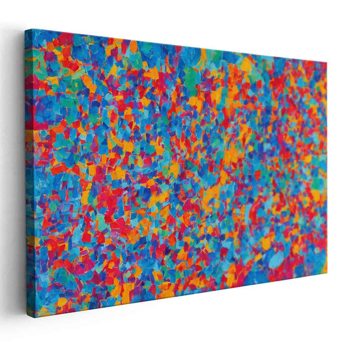 Vibrancy Speckled Nexus: Energetic Abstract Pointillist Canvas Art Print