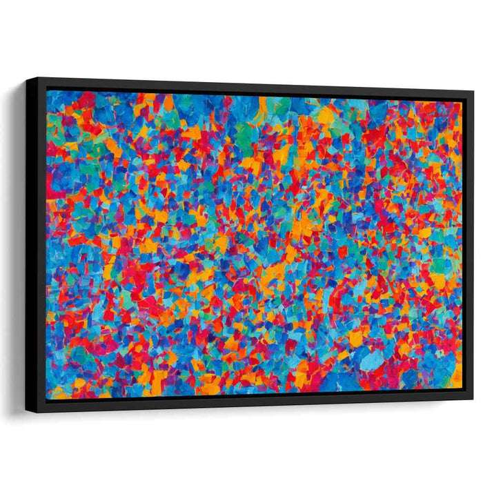 Vibrancy Speckled Nexus: Energetic Abstract Pointillist Canvas Art Print