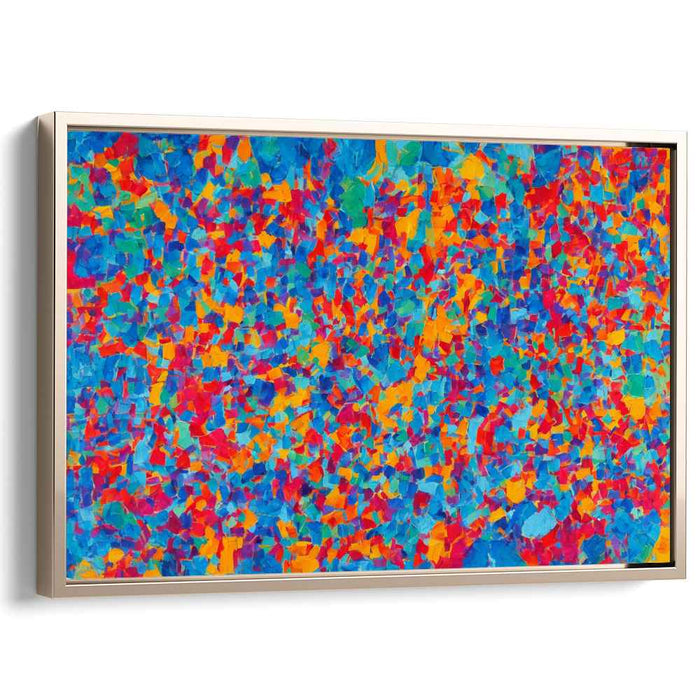 Vibrancy Speckled Nexus: Energetic Abstract Pointillist Canvas Art Print