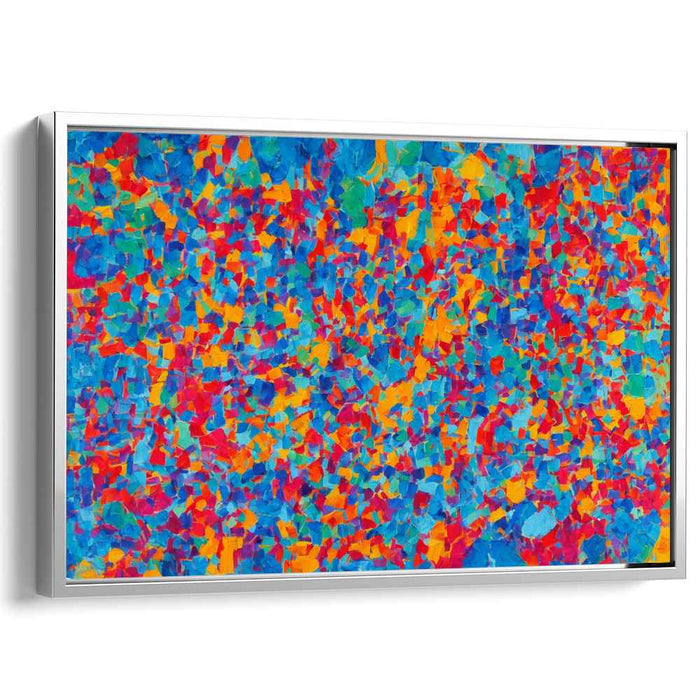 Vibrancy Speckled Nexus: Energetic Abstract Pointillist Canvas Art Print