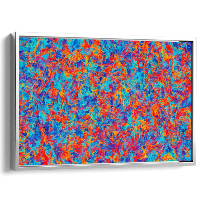Blue Rhapsody of Elements: Abstract Expressionist Symphony in Blue and Orange Canvas Art Print
