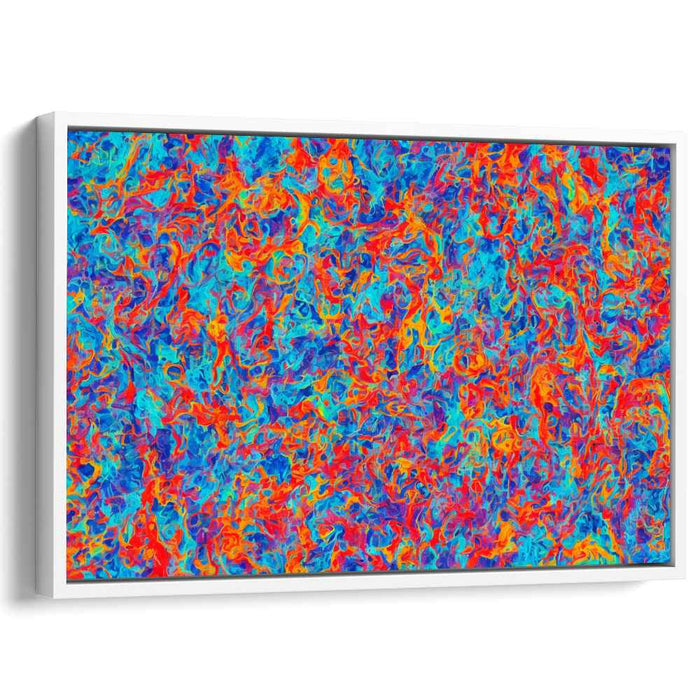 Blue Rhapsody of Elements: Abstract Expressionist Symphony in Blue and Orange Canvas Art Print