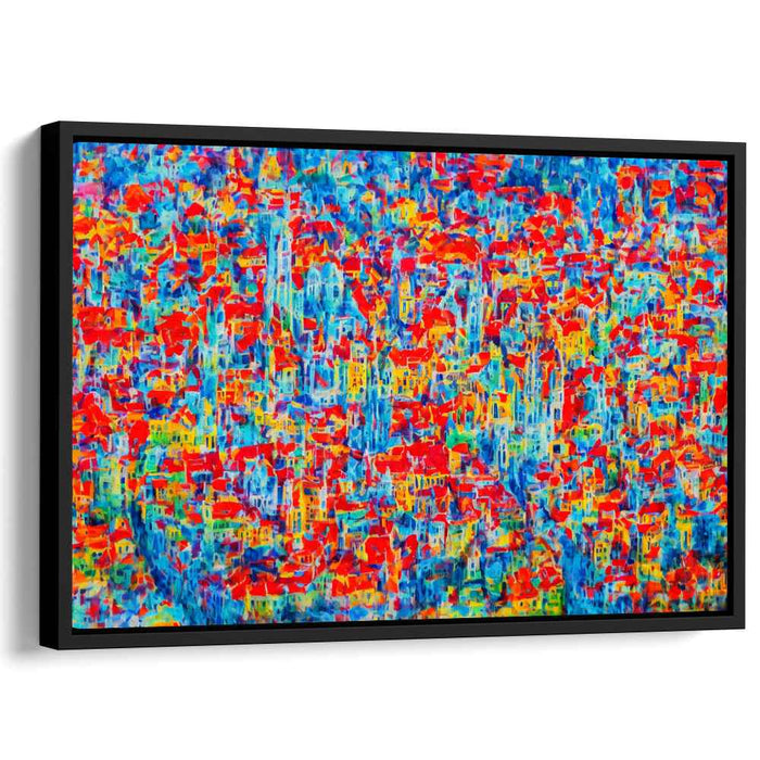 Urban Symmetry: Aerial Abstract Cityscape Canvas Art Print