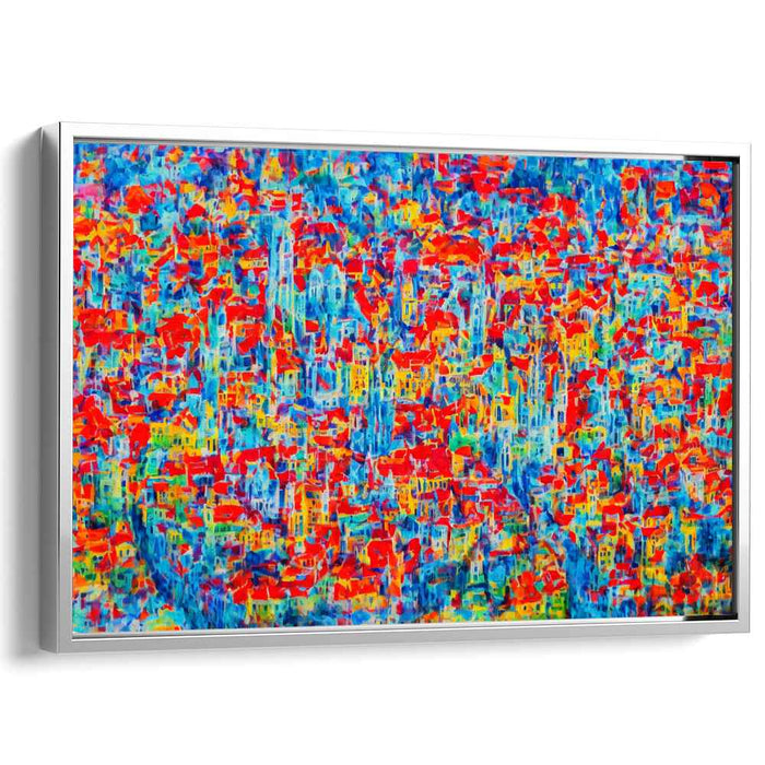 Urban Symmetry: Aerial Abstract Cityscape Canvas Art Print