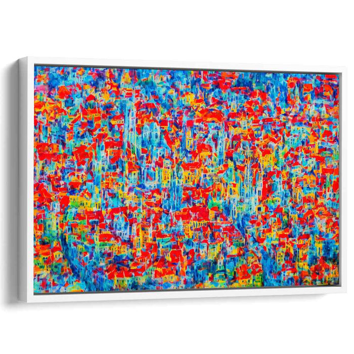 Urban Symmetry: Aerial Abstract Cityscape Canvas Art Print