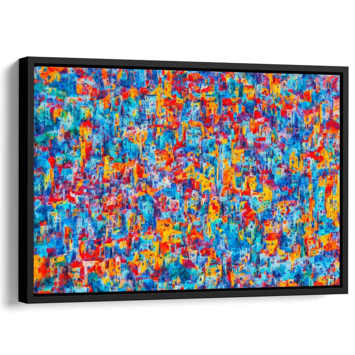 Cityscape Color Burst: Abstract Expressionist Urban Canvas Art Print