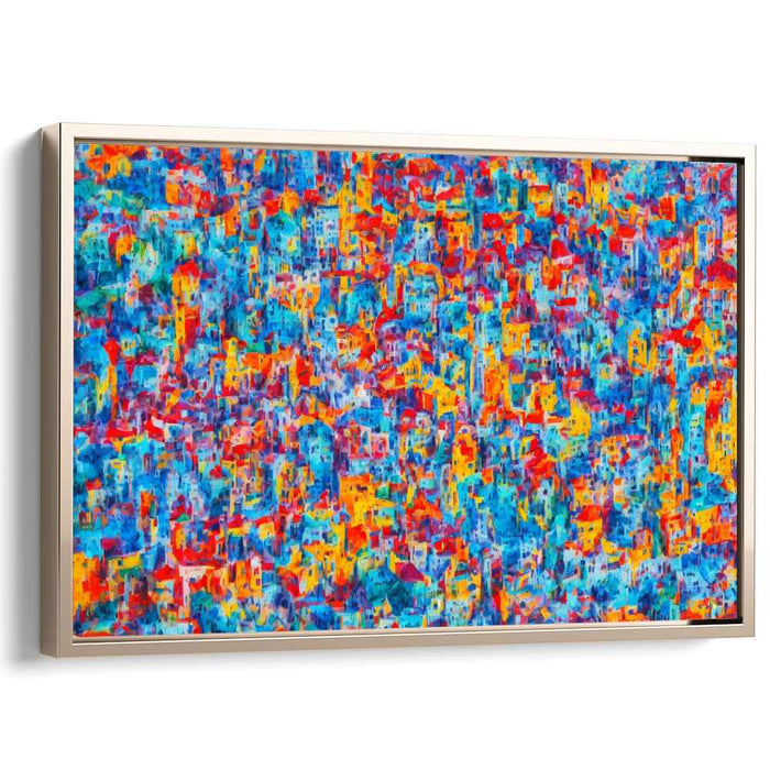 Cityscape Color Burst: Abstract Expressionist Urban Canvas Art Print