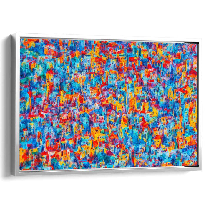 Cityscape Color Burst: Abstract Expressionist Urban Canvas Art Print