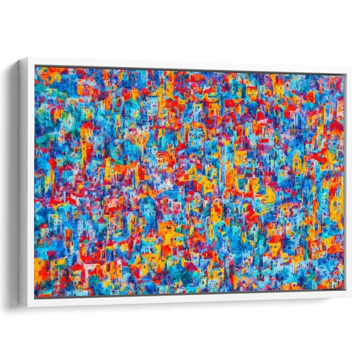 Cityscape Color Burst: Abstract Expressionist Urban Canvas Art Print