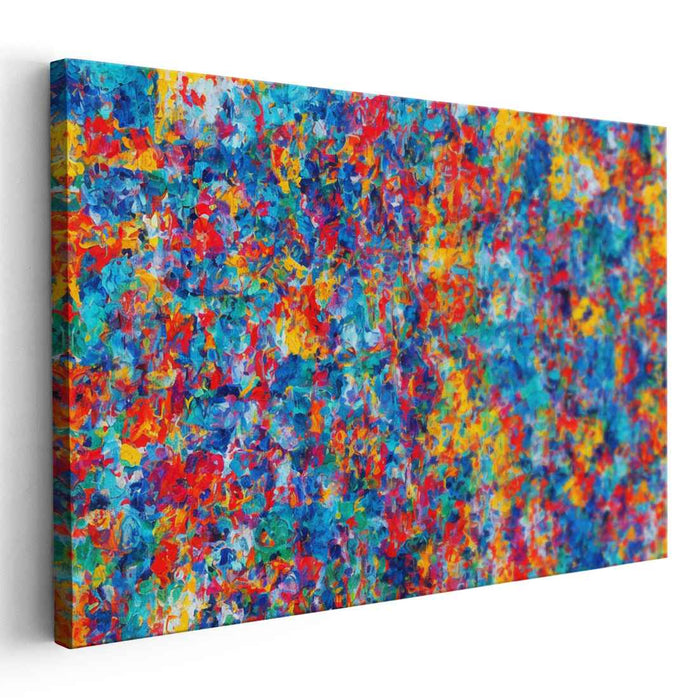 Chromatic Chaotic Bliss: Abstract Expressionist Color Explosion Canvas Art Print